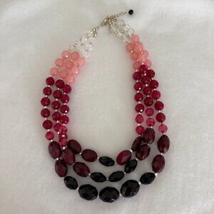 Statement, Special Occasion Pink Ombre Beaded Necklace